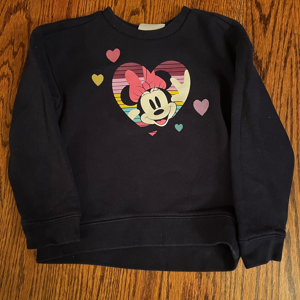 Gap Kids Navy Minnie Mouse Heart Sweatshirt